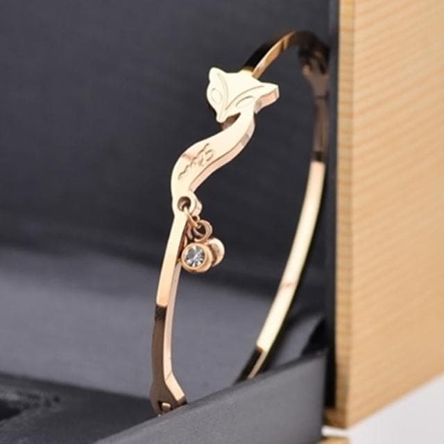 【米蘭精品】現貨+預購 鑲鑽玫瑰金手環流行飾品(時尚狐狸精美母親節生日情人節聖誕節交換禮物71ap7)