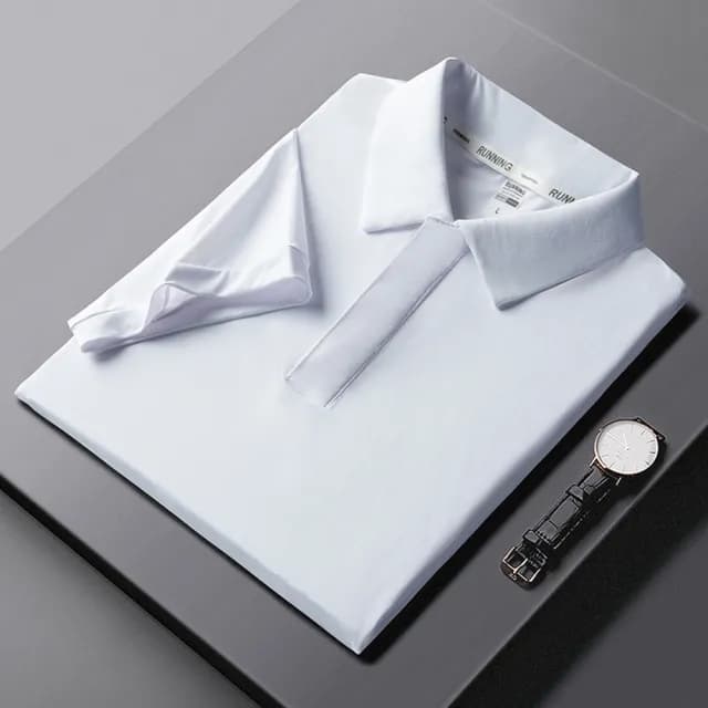 【米蘭精品】現貨+預購 冰絲POLO衫短袖上衣(夏季垂感休閒純色男裝父親節禮物7色74ey29)