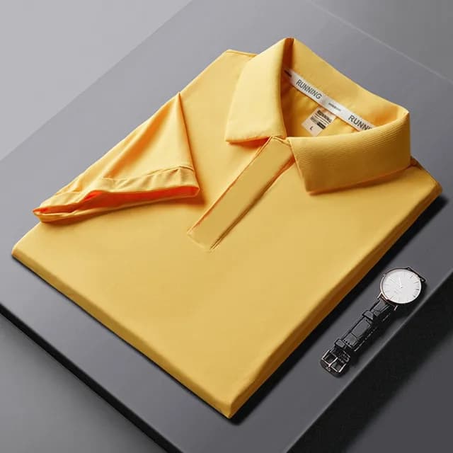 【米蘭精品】現貨+預購 冰絲POLO衫短袖上衣(夏季垂感休閒純色男裝父親節禮物7色74ey29)