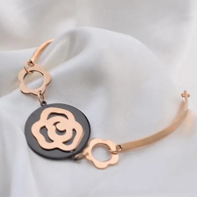 【米蘭精品】現貨+預購 玫瑰金手環流行飾品(山茶花時尚精美母親節生日情人節聖誕節交換禮物71ah25)