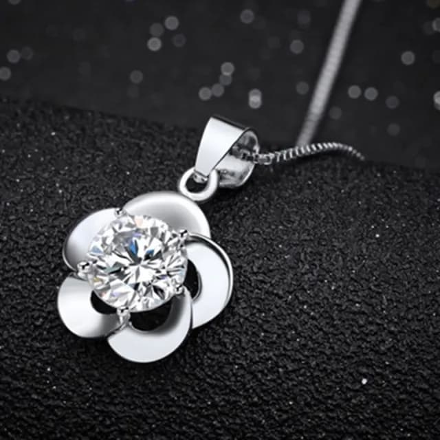 【米蘭精品】現貨+預購 項鍊鑲鑽流行銀飾品(精緻梅花優雅高貴母親節情人節生日聖誕節交換禮物73am148)