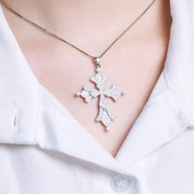 【米蘭精品】現貨+預購 項鍊鑲鑽流行銀飾品(優雅端莊信仰母親節情人節生日聖誕節交換禮物73am105)