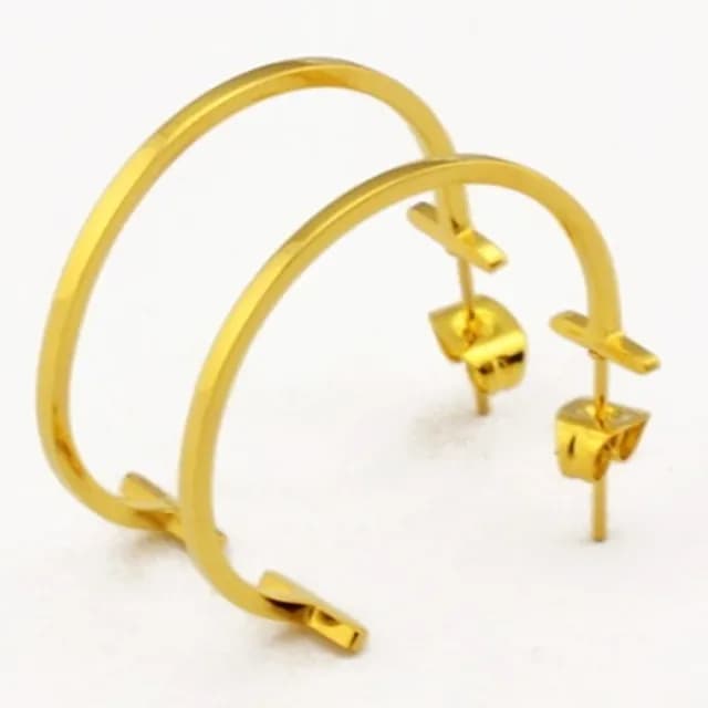 【米蘭精品】現貨+預購 玫瑰金耳環流行飾品(時尚簡約半圈流行母親節生日情人節聖誕節交換禮物3色71at65)