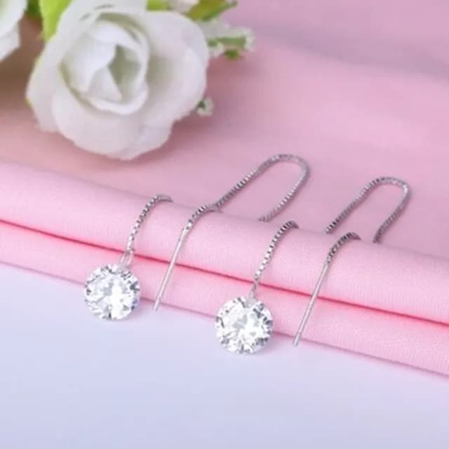 【米蘭精品】現貨+預購 耳環鑲鑽流行銀飾品(長款優雅時尚七夕情人節生日聖誕節交換禮物73ac80)