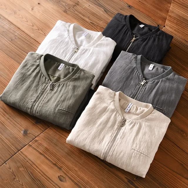 【巴黎精品】父親節禮物 棒球外套休閒夾克(經典復古純色寬鬆男外套5色a1bv8)