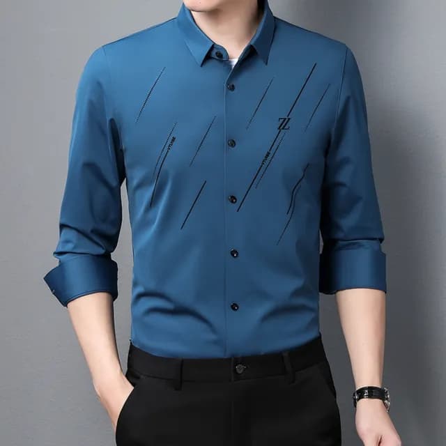 【米蘭精品】現貨+預購 襯衫長袖上衣(春款薄款寬鬆休閒男裝父親節禮物5色74eq20)