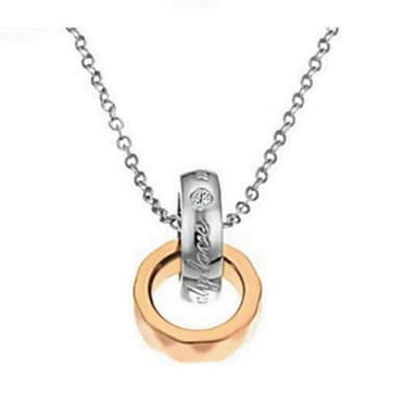 【米蘭精品】現貨+預購 鈦鋼項鍊情侶對鍊流行飾品(精緻經典圓型鑲鑽七夕情人節生日禮物2色73cl47)