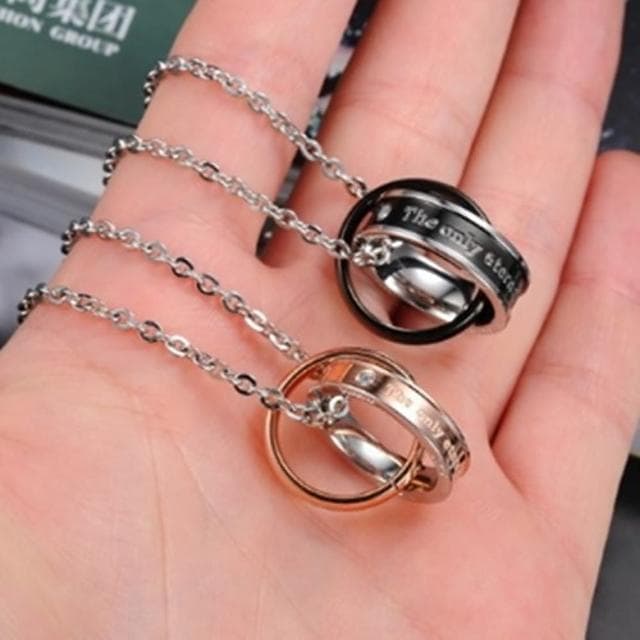 【米蘭精品】現貨+預購 鈦鋼項鍊情侶對鍊流行飾品(韓版鑲鑽愛情密碼七夕情人節生日禮物2色73cl88)