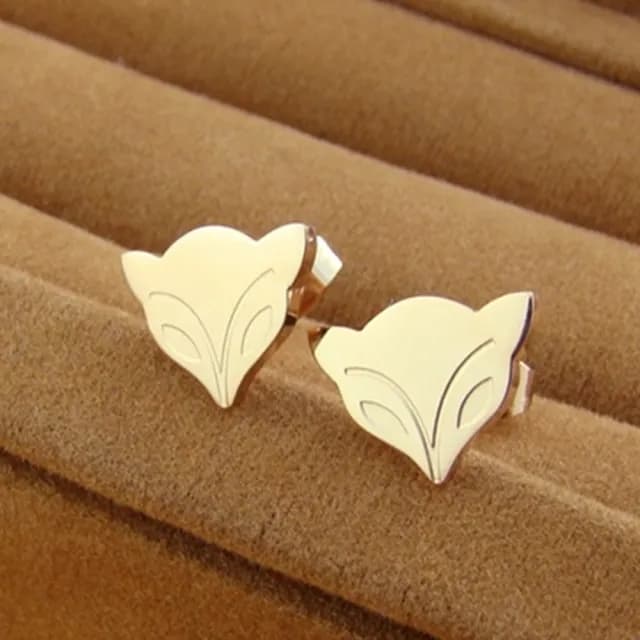 【米蘭精品】現貨+預購 玫瑰金耳環流行飾品(時尚狐狸造型母親節生日情人節聖誕節交換禮物71at7)