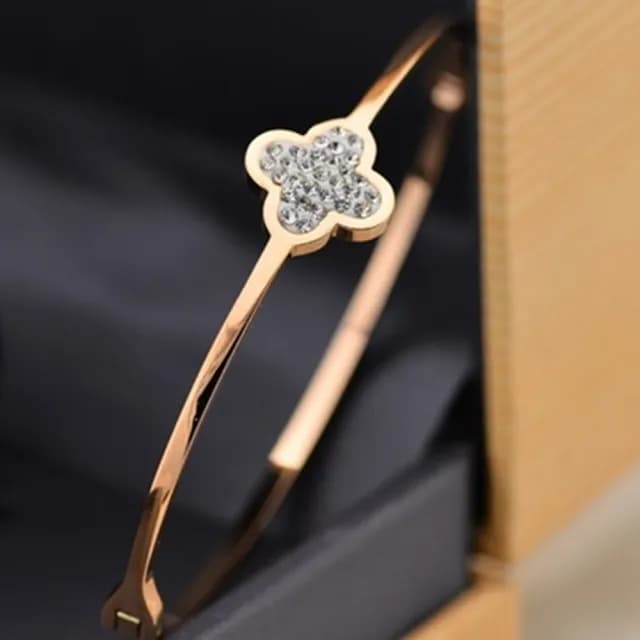 【米蘭精品】現貨+預購 鑲鑽玫瑰金手環流行飾品(精美時尚小花母親節生日情人節聖誕節交換禮物71ap8)