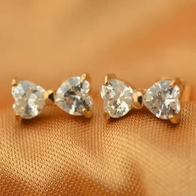 【米蘭精品】現貨+預購 玫瑰金水晶耳環流行飾品(精美蝴蝶結時尚母親節生日情人節聖誕節交換禮物71at64)