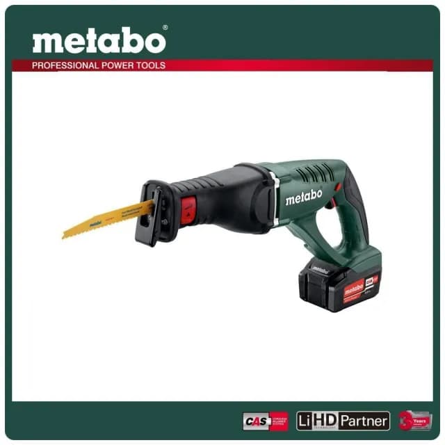 【metabo 美達寶】18V鋰電重型軍刀鋸5.5Ah單電套裝組隨附工具袋(ASE 18 LTX)