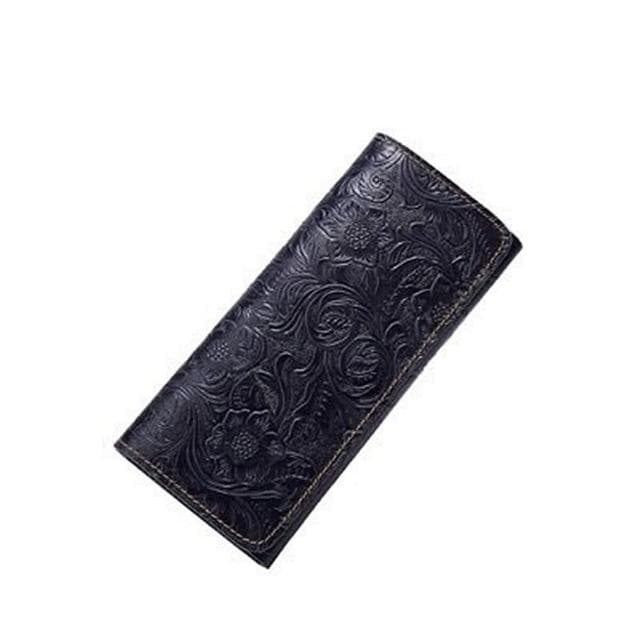【米蘭精品】現貨+預購 長夾真皮牛皮錢包(精美復古花紋流行女皮夾母親節禮物4色73lp44)