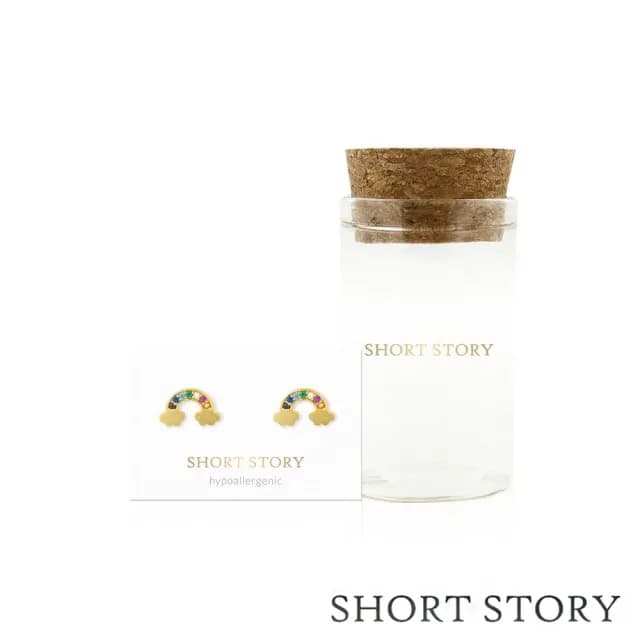【SHORT STORY】繽紛彩紅鍍14K金耳環