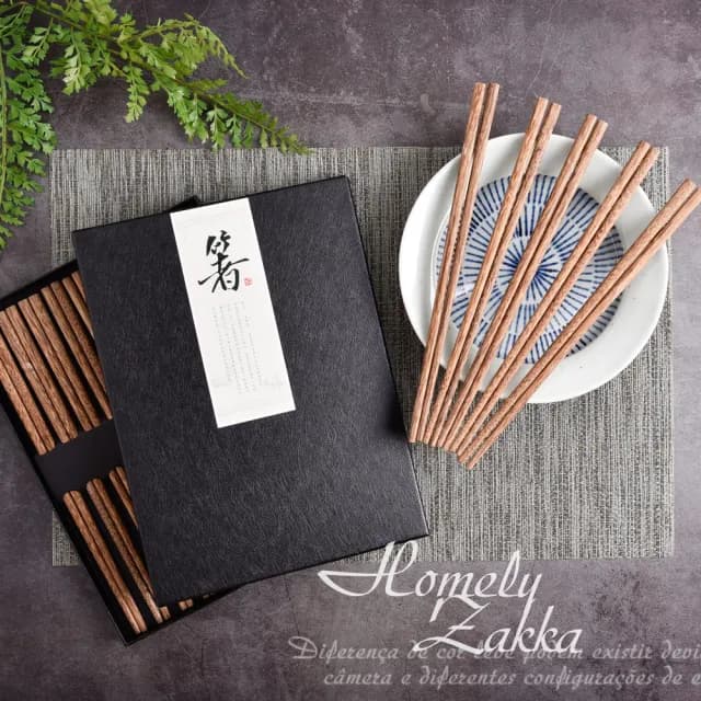 【Homely Zakka】天然實木餐具筷子25cm_禮盒10雙組(實木筷 木頭筷 筷子禮盒 原木筷子)