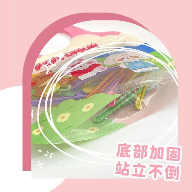 【趣味小物】可愛卡通手提零食密封袋5入組(夾鏈袋 防水 飾品 點心 禮物包裝 糖果袋 送禮)
