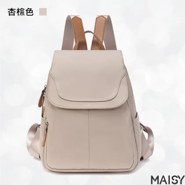 【MAISY】情人節禮物 潮流簡約摩登牛津布質感包(現+預  黑色／灰藍色／深藍色／杏棕色)