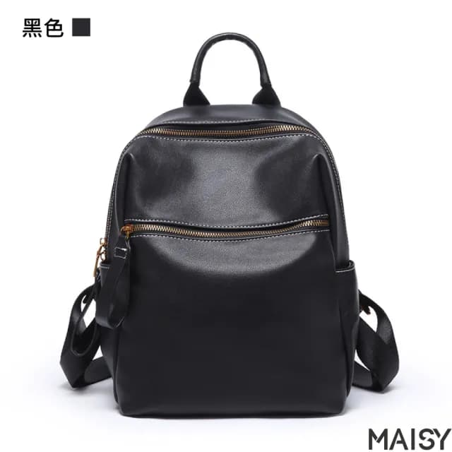 【MAISY】情人節禮物 歐美簡約優質皮革旅行包(現+預 黑色／綠色)