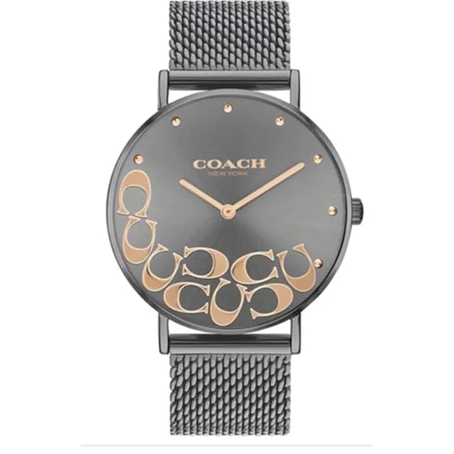 【COACH】官方授權C2 LOGO C 米蘭帶女腕錶/灰 錶徑36mm-贈高級9入首飾盒(CO14503825)
