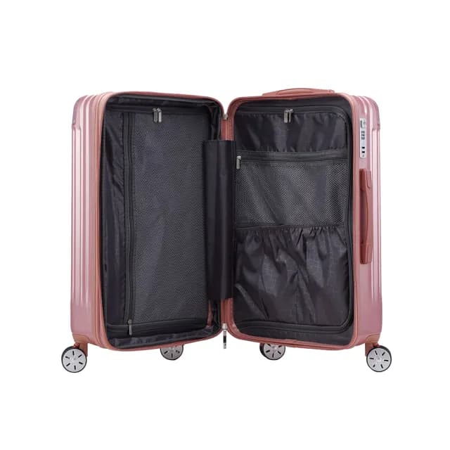 【SNOW.bagshop】18寸行李箱PC+ABS可加大(海關密鎖硬殼箱360旋轉飛機靜音輪耐摔磨損隱藏杯