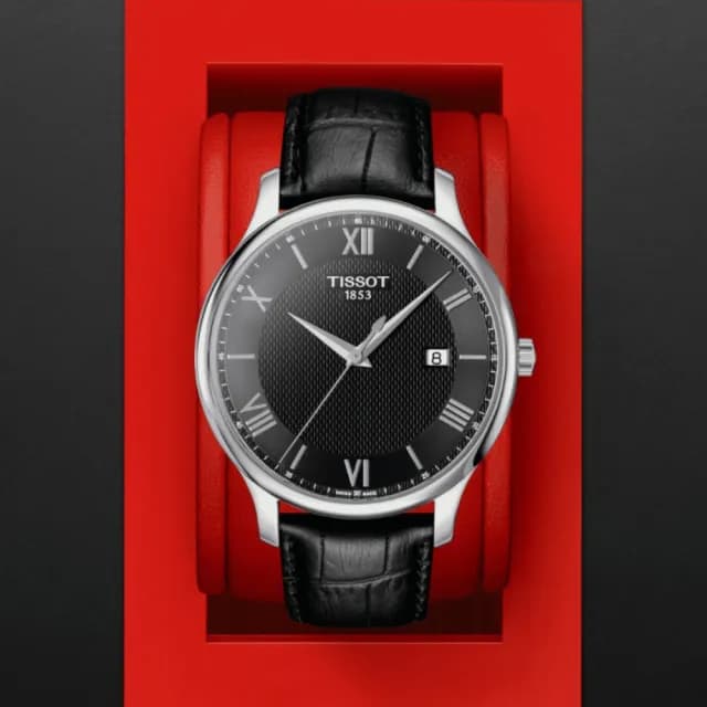 【TISSOT 天梭 官方授權】TRADITION系列 經典簡約大三針腕錶 父親節 禮物 送禮 推薦(T0636101605800)
