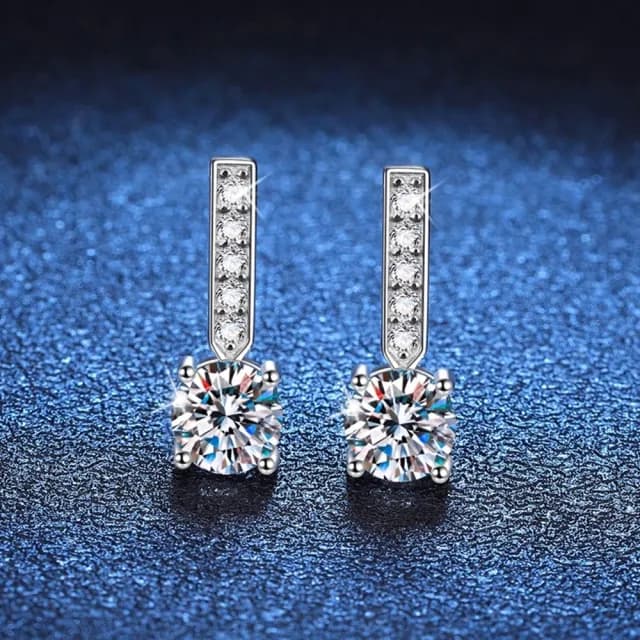 【巴黎精品】現貨+預購 莫桑鑽石耳環925純銀耳環耳針銀飾(1克拉女飾品生日情人節禮物a1co93)