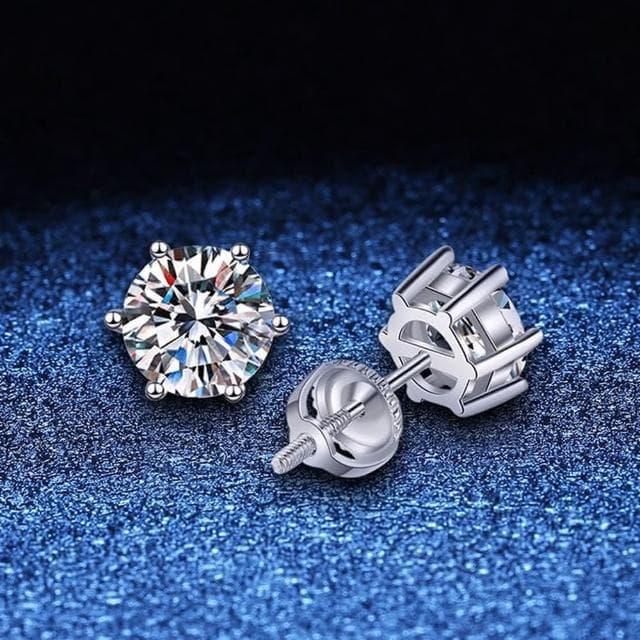 【巴黎精品】現貨+預購 莫桑鑽石耳環925純銀耳環耳針銀飾(1克拉女飾品配件母親節情人節禮物a1co5)
