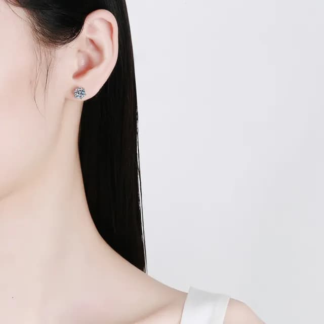 【巴黎精品】現貨+預購 莫桑鑽石耳環925純銀耳環耳針銀飾(1克拉女飾品生日情人節禮物a1co5)