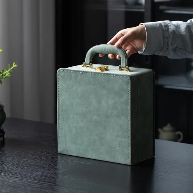 【美味好伙伴】靜心旅行茶具組 哥窯(茶具 茶壺 茶杯 茶倉 茶葉罐 爬山 健走)