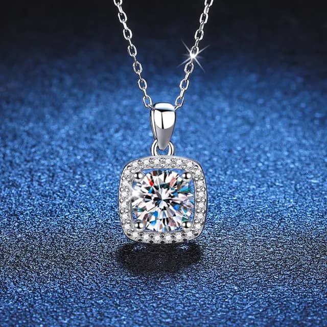 【巴黎精品】現貨+預購 莫桑鑽石項鍊飾品配件925純銀項鍊(簡約1克拉鑽石項鏈莫桑鑽項鍊a1cn58)