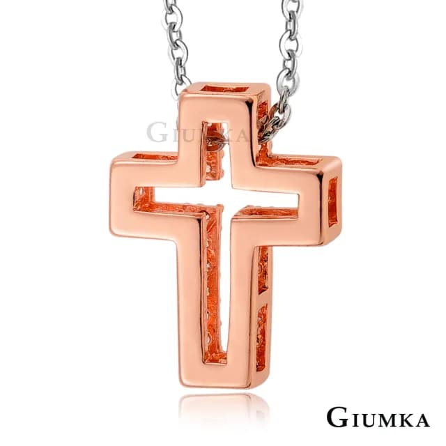 【GIUMKA】項鍊 ．十字信念．玫金(生日禮物．送禮)