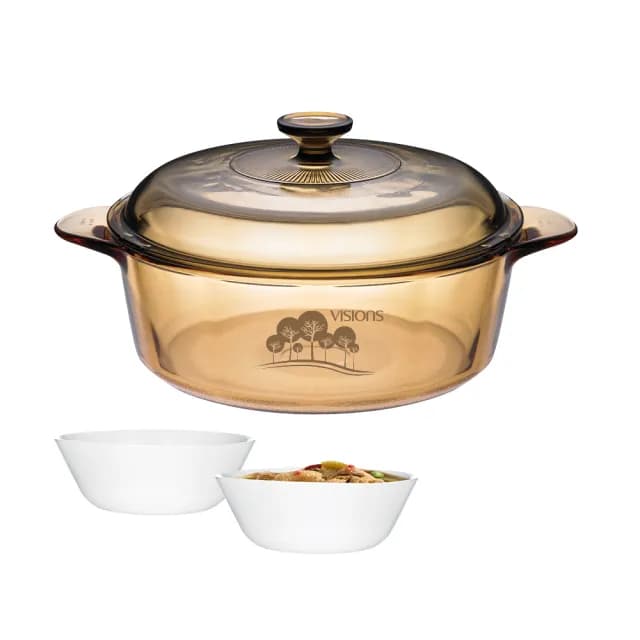 【CorelleBrands 康寧餐具】2.25L晶彩透明鍋-樹影
