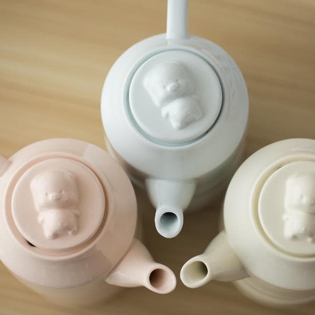【嘿豬豬 x 交換禮物】茶壺杯組(杯子2入+壺 陶瓷餐具 可愛造型 下午茶組 茶具組 泡茶壺 入厝禮物)