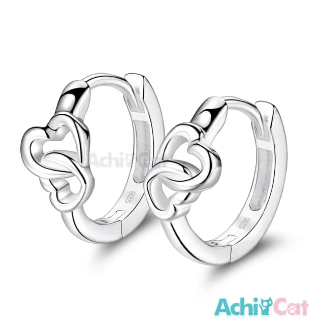 【AchiCat】純銀耳環．易扣．耳針．愛心(新年禮物)