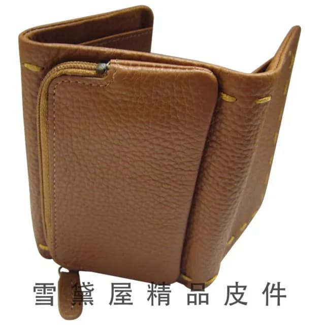 【SNOW.bagshop】情人節禮物 真皮包包  短夾中性復古皮夾暗釦三折(暗扣式主袋100%進口軟質牛皮革輕巧大方中