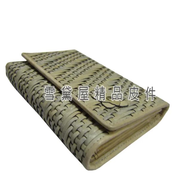 【SNOW.bagshop】情人節禮物 真皮包包  中夾復古皮夾四折暗釦型(主袋100%進口編織牛皮革材質)