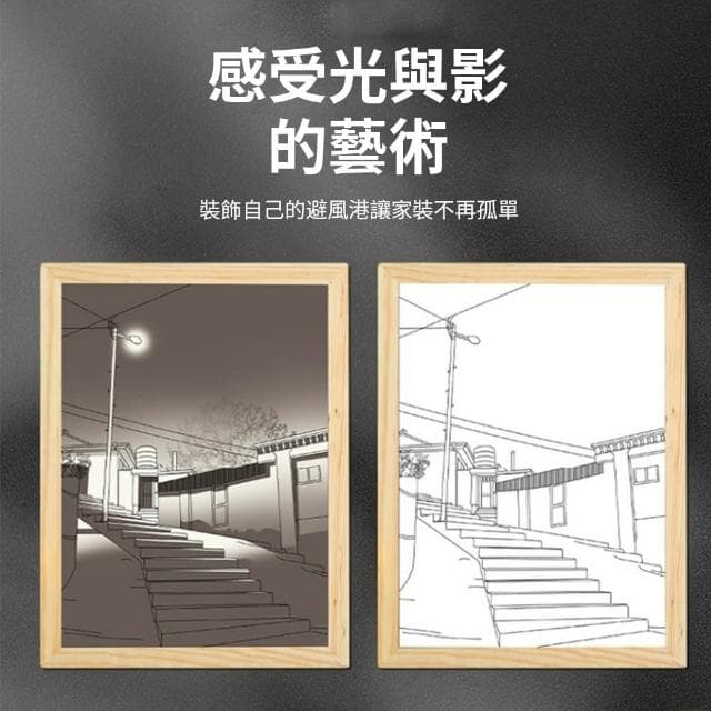 【Nil】創意氛圍小夜燈裝飾畫 LED光影燈光畫 擺件掛燈畫 發光畫 相框燈 氛圍燈 畫框燈(母親節禮物)