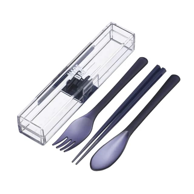 【Lustroware】日本岩崎莫蘭迪色系筷/匙/叉餐具盒組(三色任選)