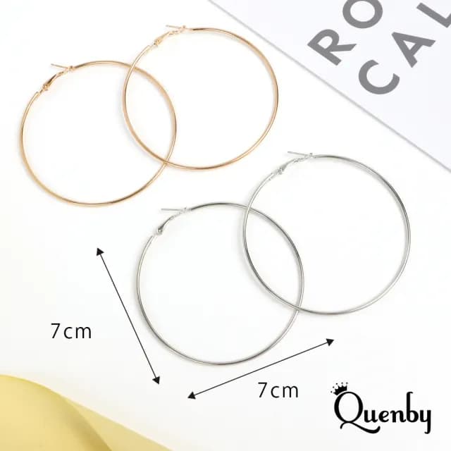 【Quenby】歐美經典百搭大圓圈耳環/耳針(耳針/飾品/配件) - momo購物網 - 好評推薦 -