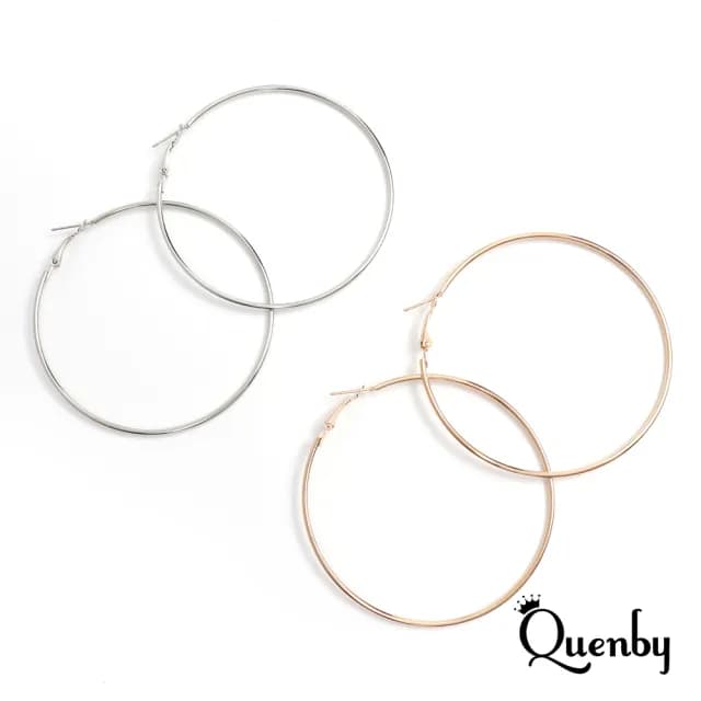 【Quenby】歐美經典百搭大圓圈耳環/耳針(耳針/飾品/配件) - momo購物網 - 好評推薦 -