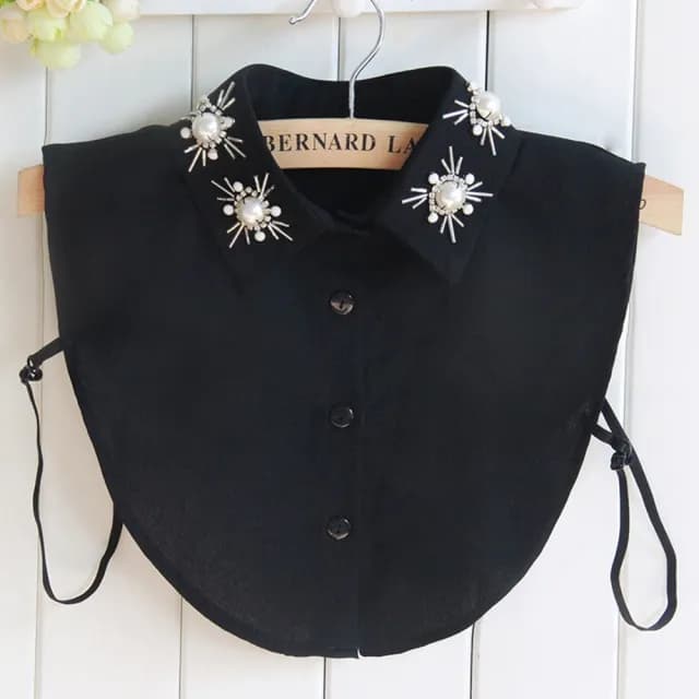 【米蘭精品】現貨+預購 假領子襯衫領片(珍珠釘珠雪紡典雅女裝配件情人節生日聖誕節交換禮物2色73vk16)
