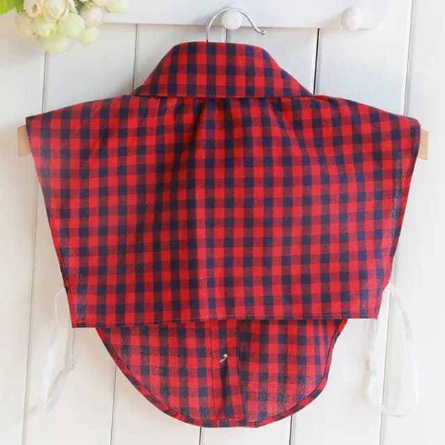 【米蘭精品】現貨+預購 假領子襯衫領片(紅色格紋純棉尖領女裝配件情人節生日聖誕節交換禮物73vk36)