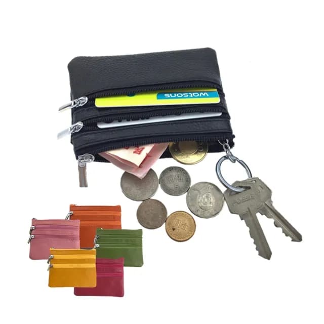 【玩皮工坊】真皮頭層牛皮多隔層便攜拉鍊零錢包 LH397 男女零錢包(11色可選)