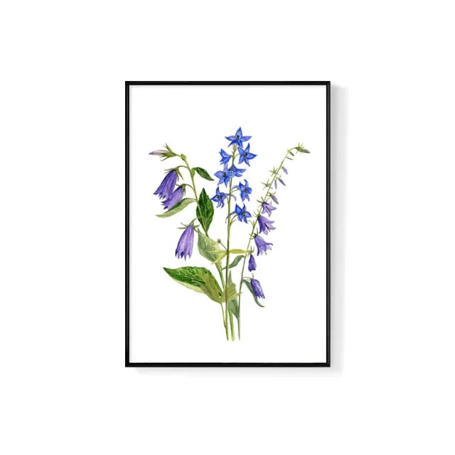 【菠蘿選畫所】風鈴草花束-50x70cm(畫/花/下午茶掛畫/家居佈置/洗手間裝飾/植栽植物)