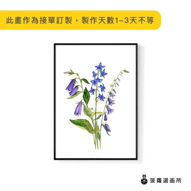 【菠蘿選畫所】風鈴草花束-50x70cm(畫/花/下午茶掛畫/家居佈置/洗手間裝飾/植栽植物)