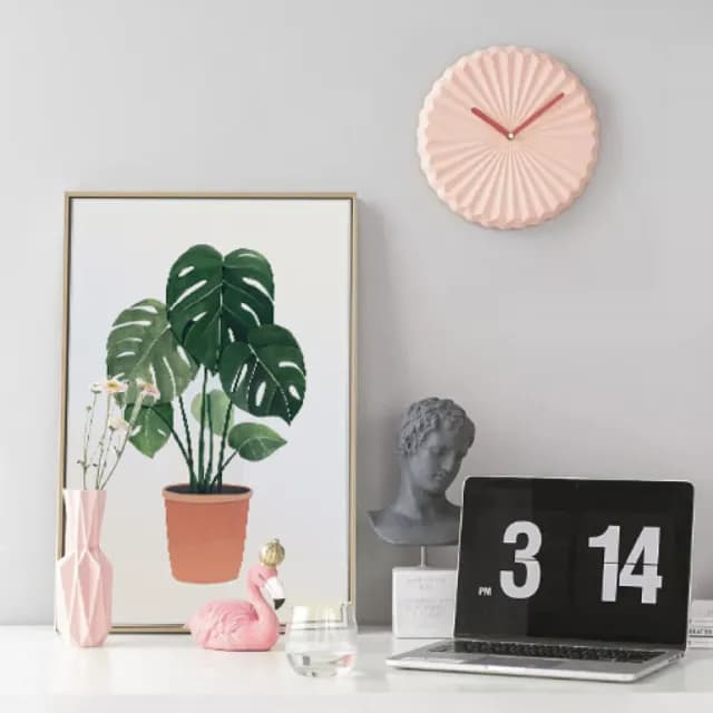 【菠蘿選畫所】盆栽意趣 – 龜背芋-42x60cm(畫/植物/餐桌佈置/拍照道具/咖啡廳/客廳)