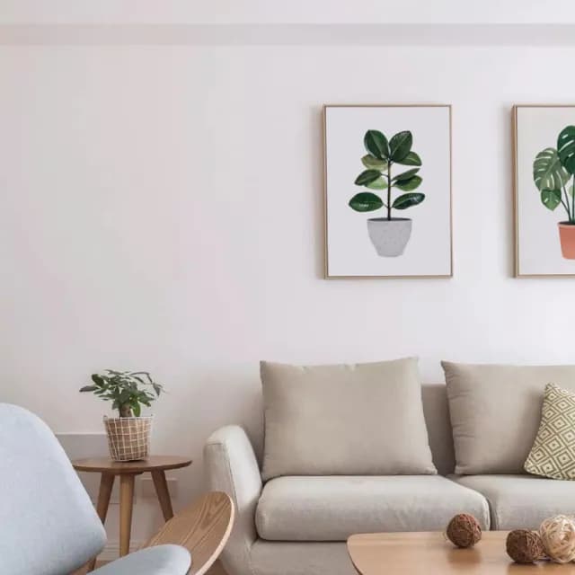 【菠蘿選畫所】盆栽意趣 – 橡膠樹-30x40cm(畫/植物/餐桌佈置/拍照道具/咖啡廳/客廳)