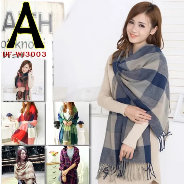 【UF72+】聚熱羊毛發熱紗防風加厚時尚編織圍巾ABC三款任選/200X60CM(冬季/保暖/圍巾)