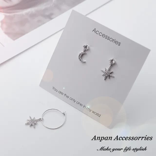 【Anpan】日韓簡約百搭六芒星辰少女心三件套組