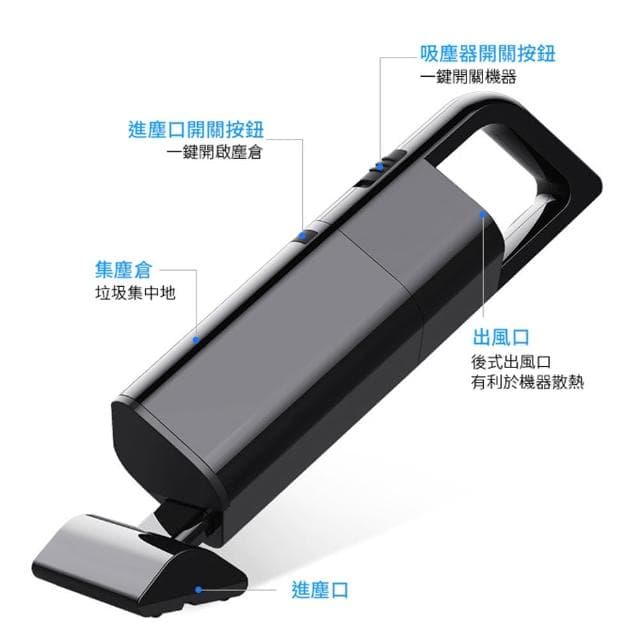 【ANTIAN】汽車無線吸塵器 乾濕兩用 120W大功率 車用手持式吸塵器(USB充電  家車兩用 母親節禮物)